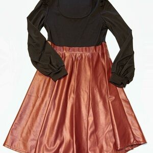 SHEIN Elegant Black and Red Skater Dress